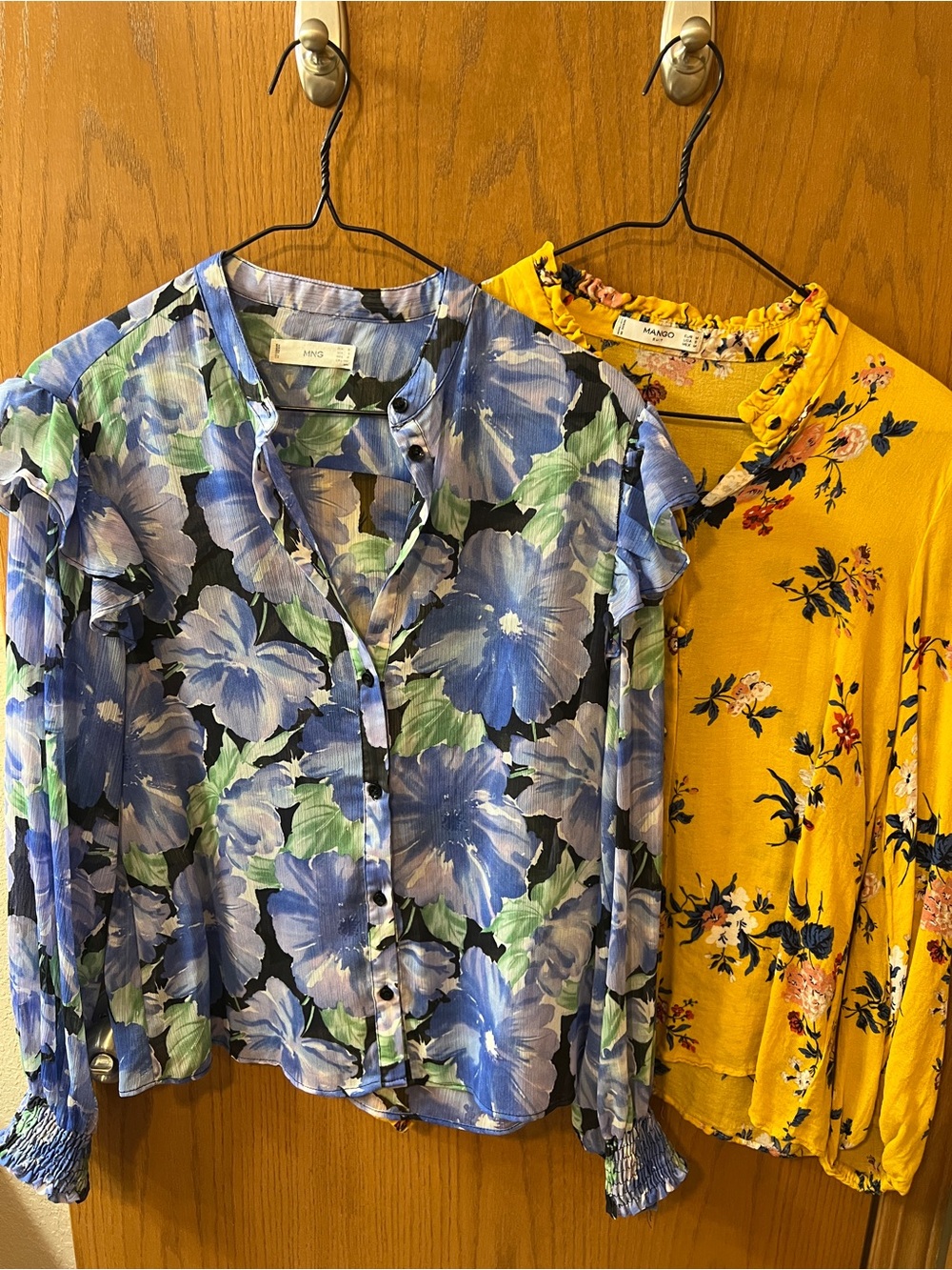 2 Mango Blue yellow Floral Blouse